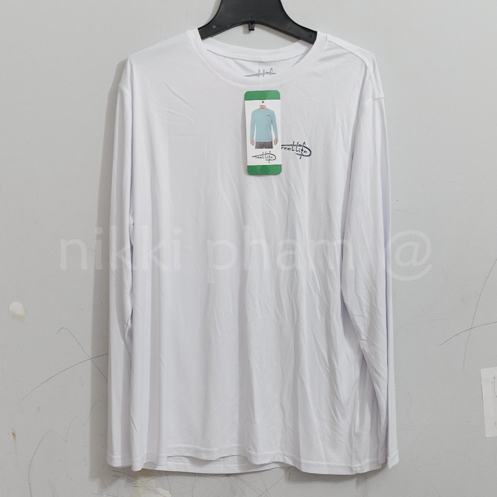 NWT REELFIFE MEN LONG SLEEVE TOP UV  IN WHITE